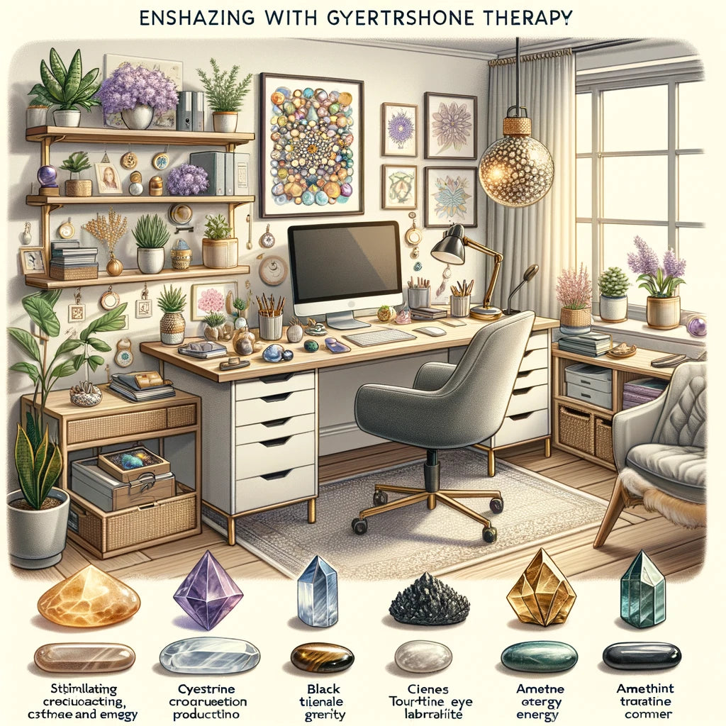 Un Bureau Vibrant d'Énergie Positive : La Lithothérapie au Cœur de la Décoration