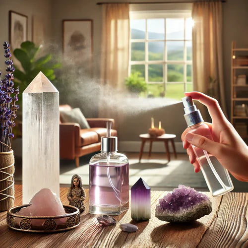 Purification des espaces avec des pierres et des brumes énergétiques