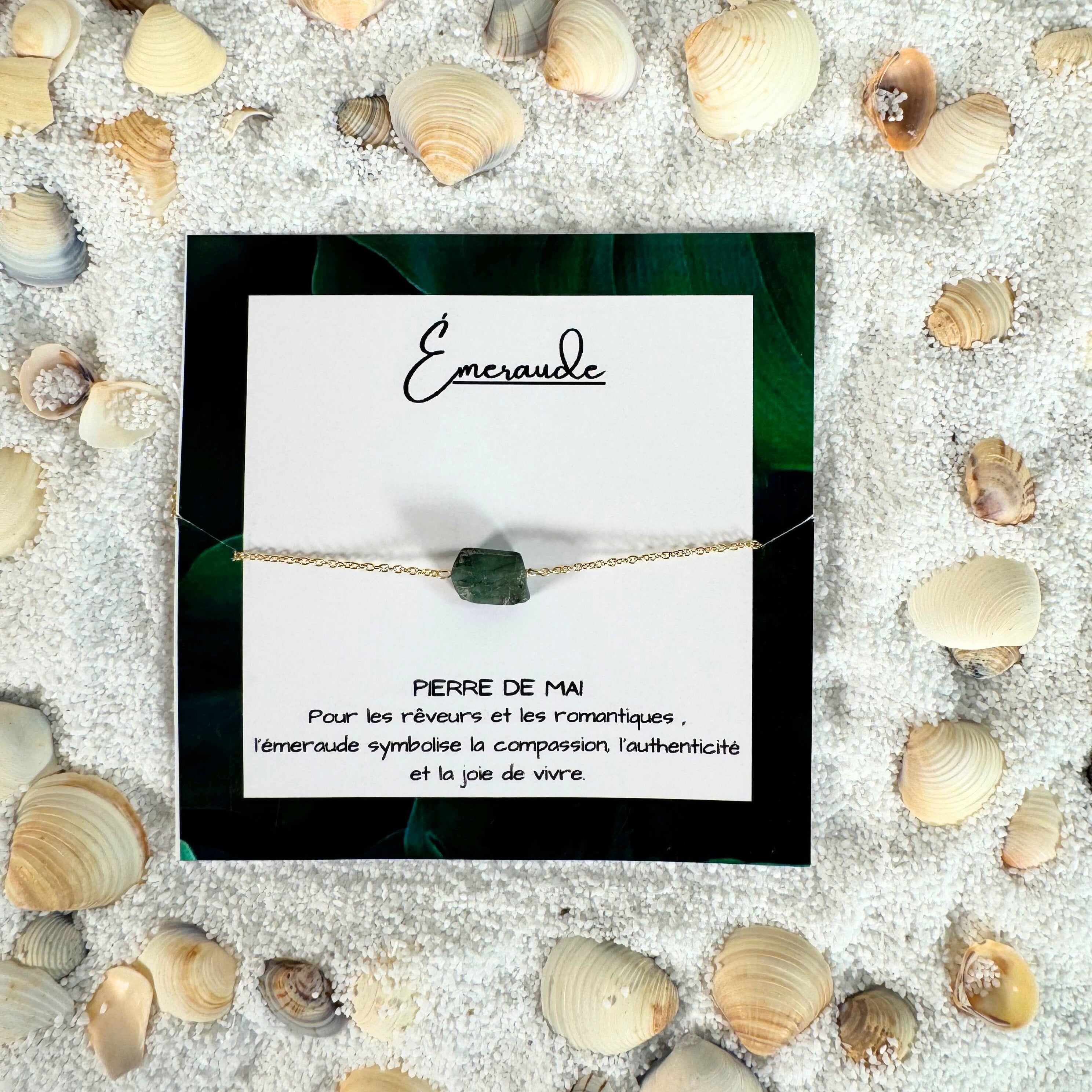 Bracelet de Mai : Éclat d'Émeraude - Pierre de Naissance