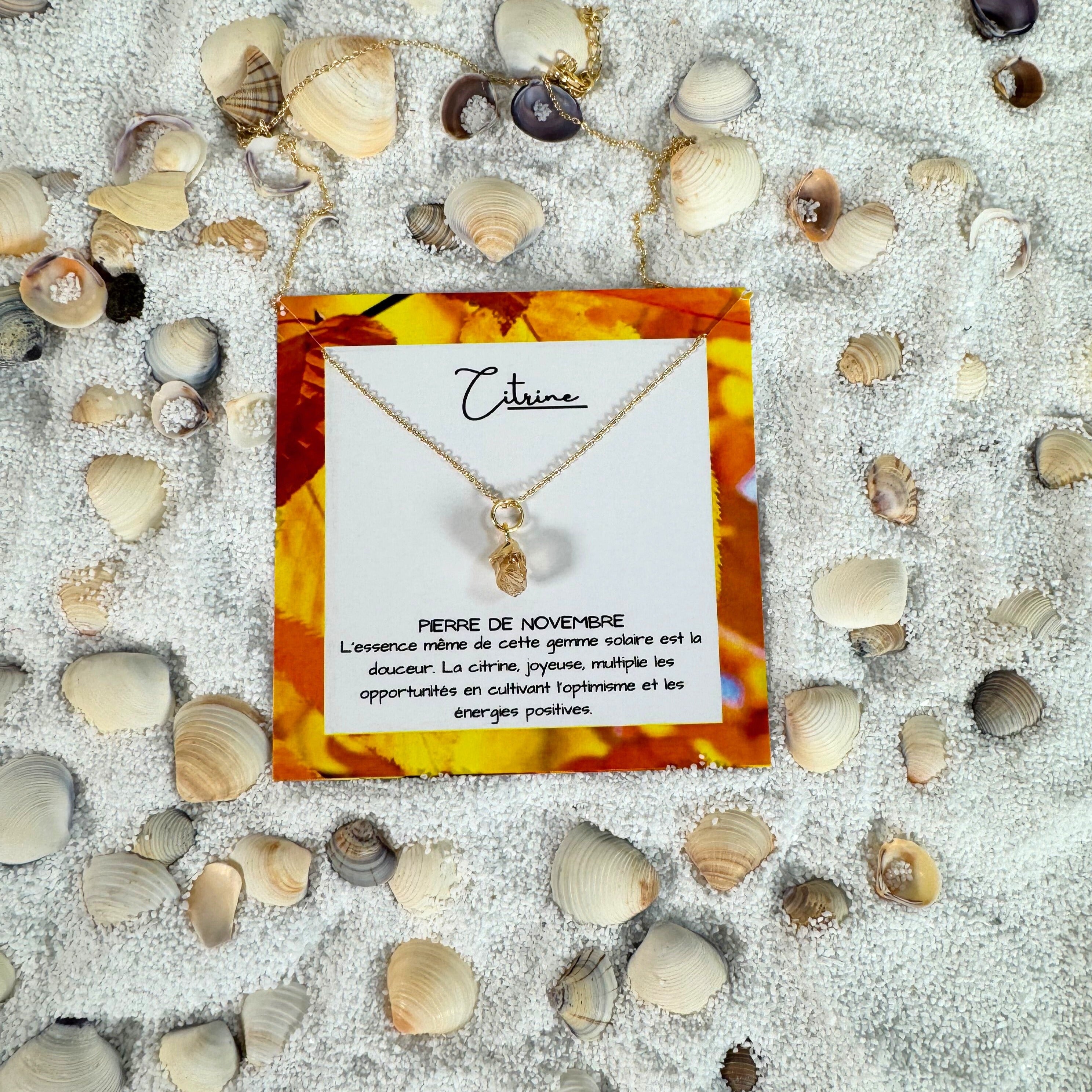 Collier de Novembre : Chaleur de Citrine - Pierre de Naissance