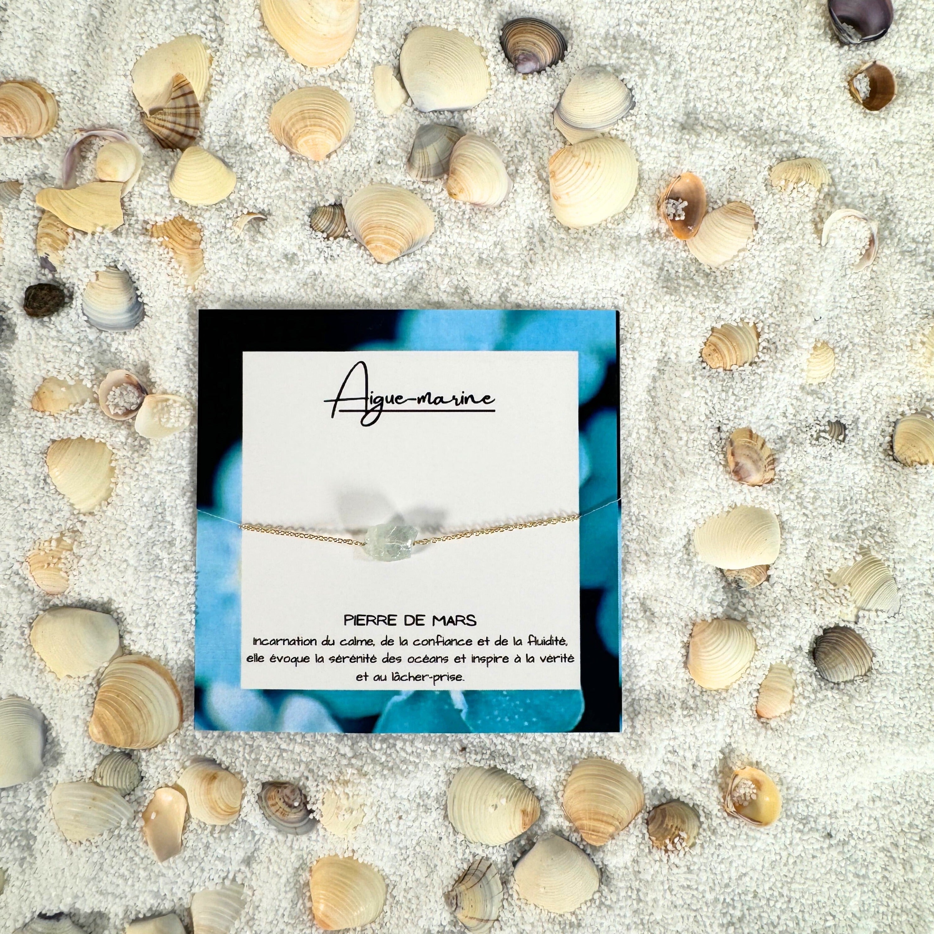 Bracelet de Mars : Sérénité d'Aigue-Marine - Pierre de Naissance
