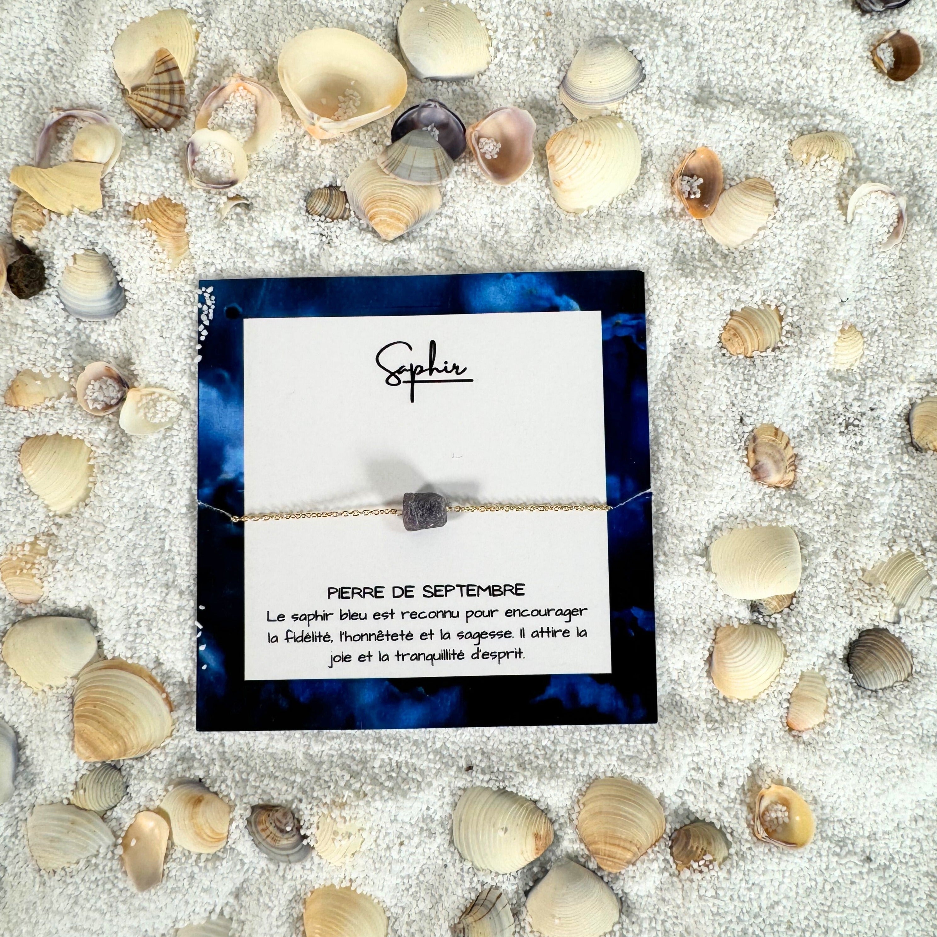 Bracelet de Septembre : Éclat de Saphir - Pierre de Naissance