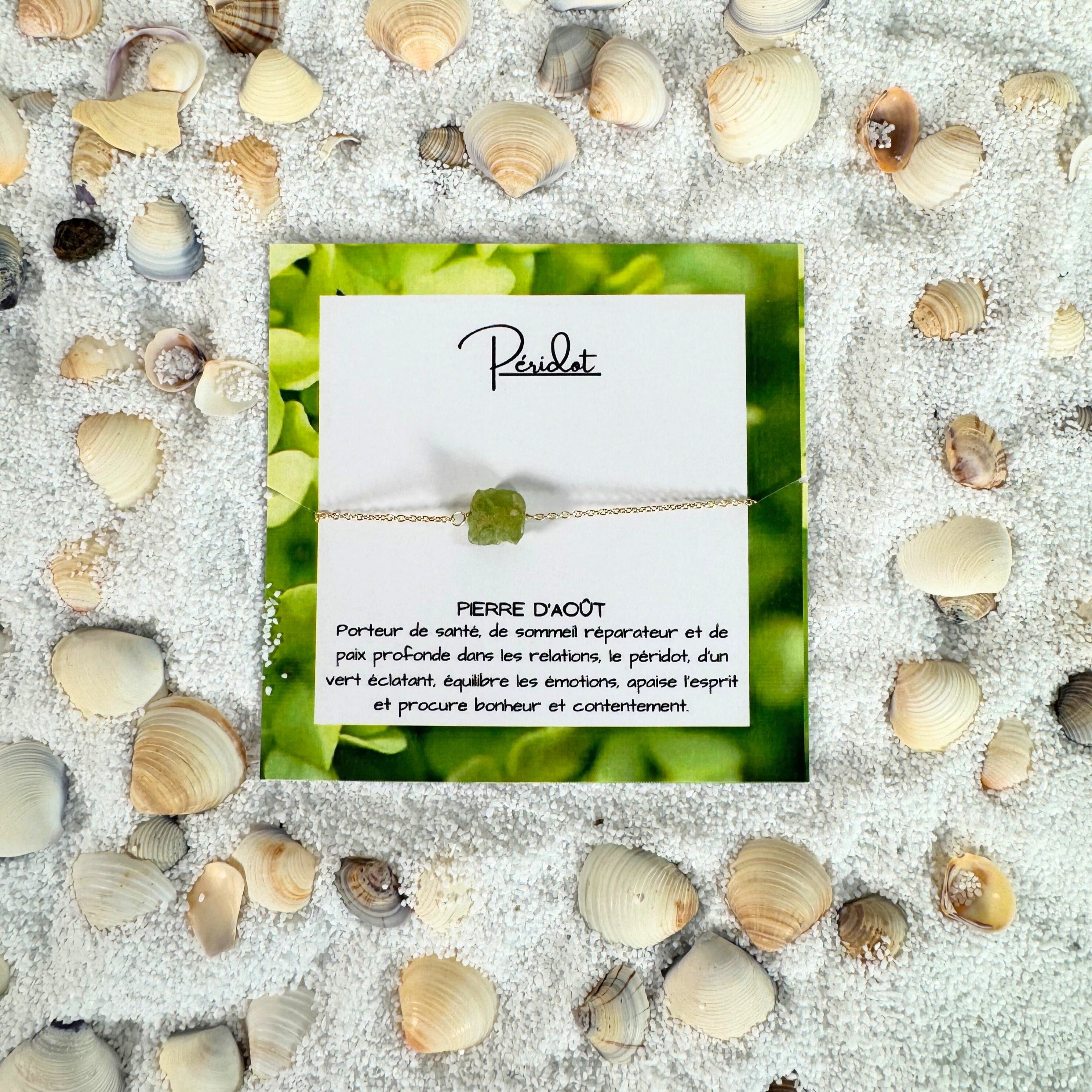 Bracelet d'Août: Éclat de Péridot - Pierre de Naissance