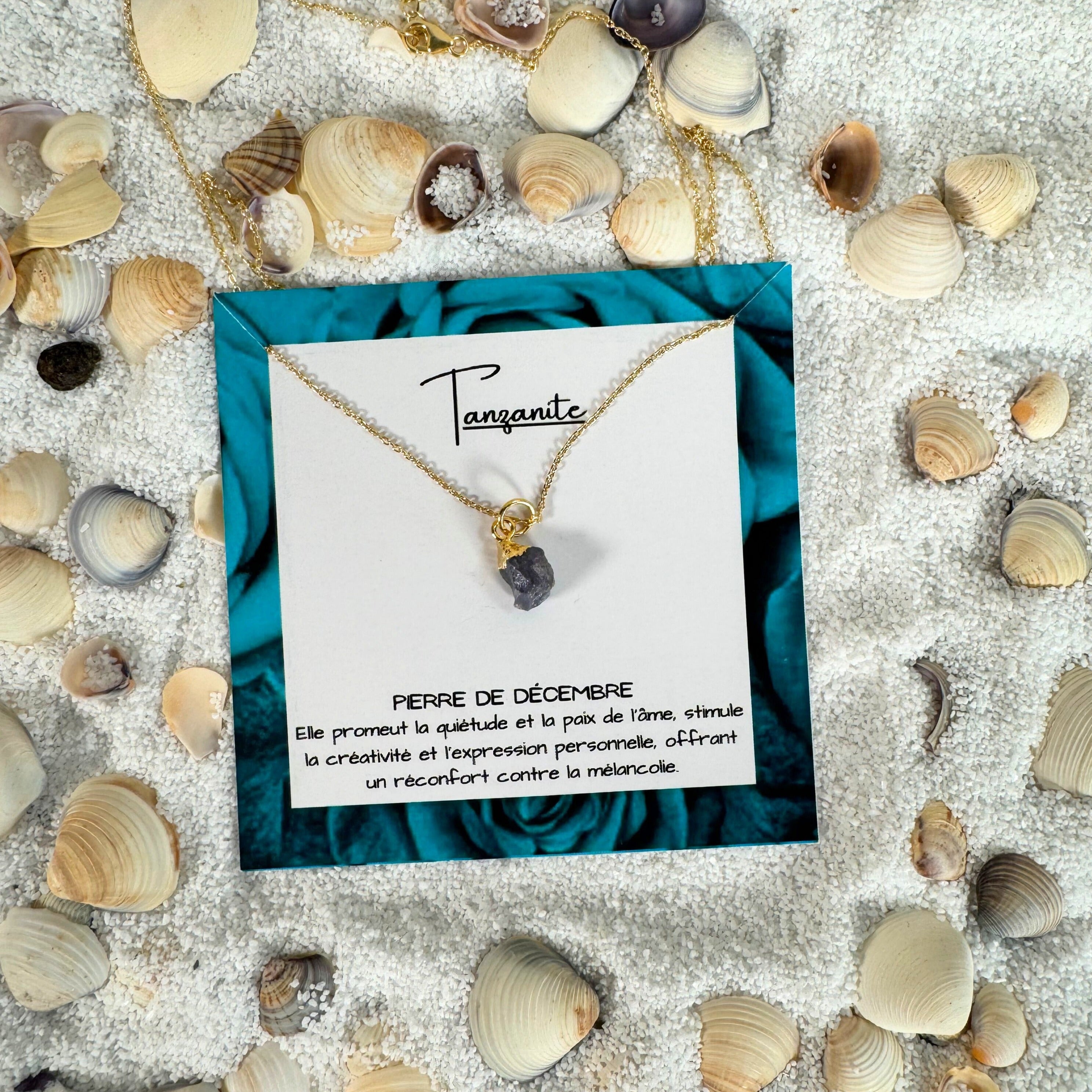 Collier de Décembre: Éclat de Tanzanite - Pierre de Naissance