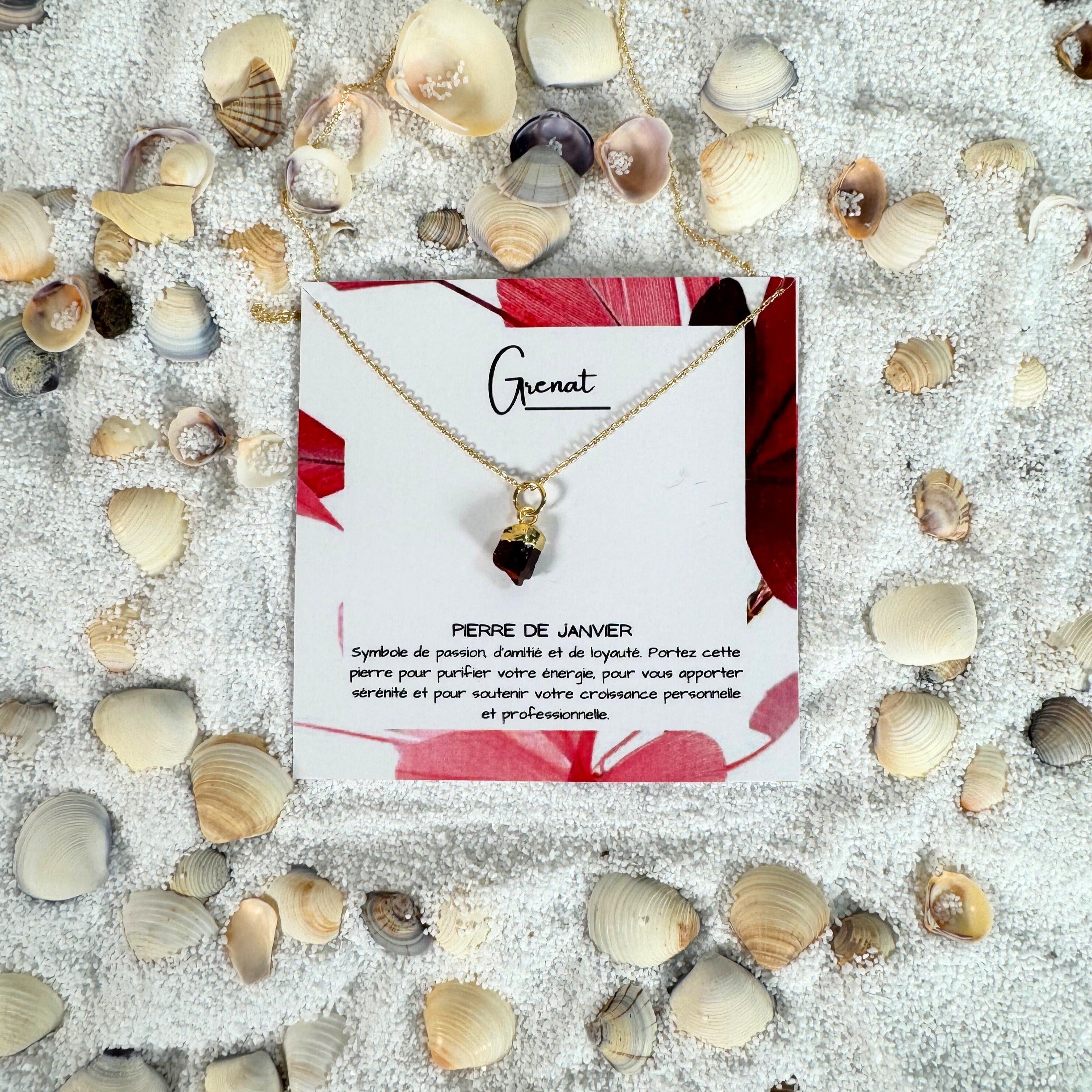 Collier de Janvier : Feu du Grenat - Pierre de Naissance