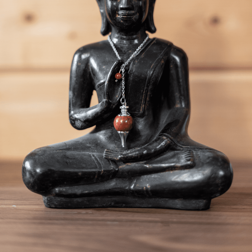 Pendule Jaspe rouge - Pierre naturelle de lithothérapie - Chantal Vereyen