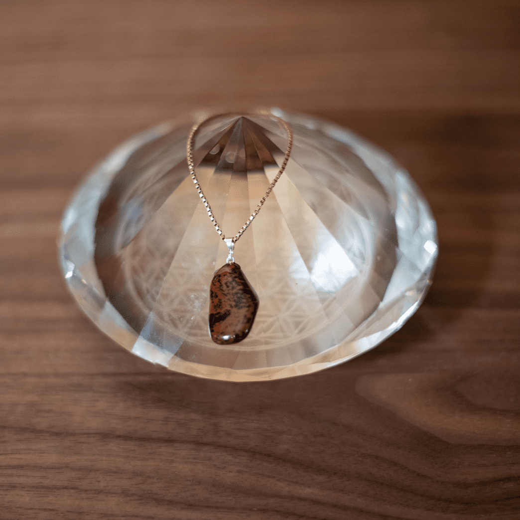 Pendentif Obsidienne acajou - Pierre naturelle de lithothérapie - Chantal Vereyen
