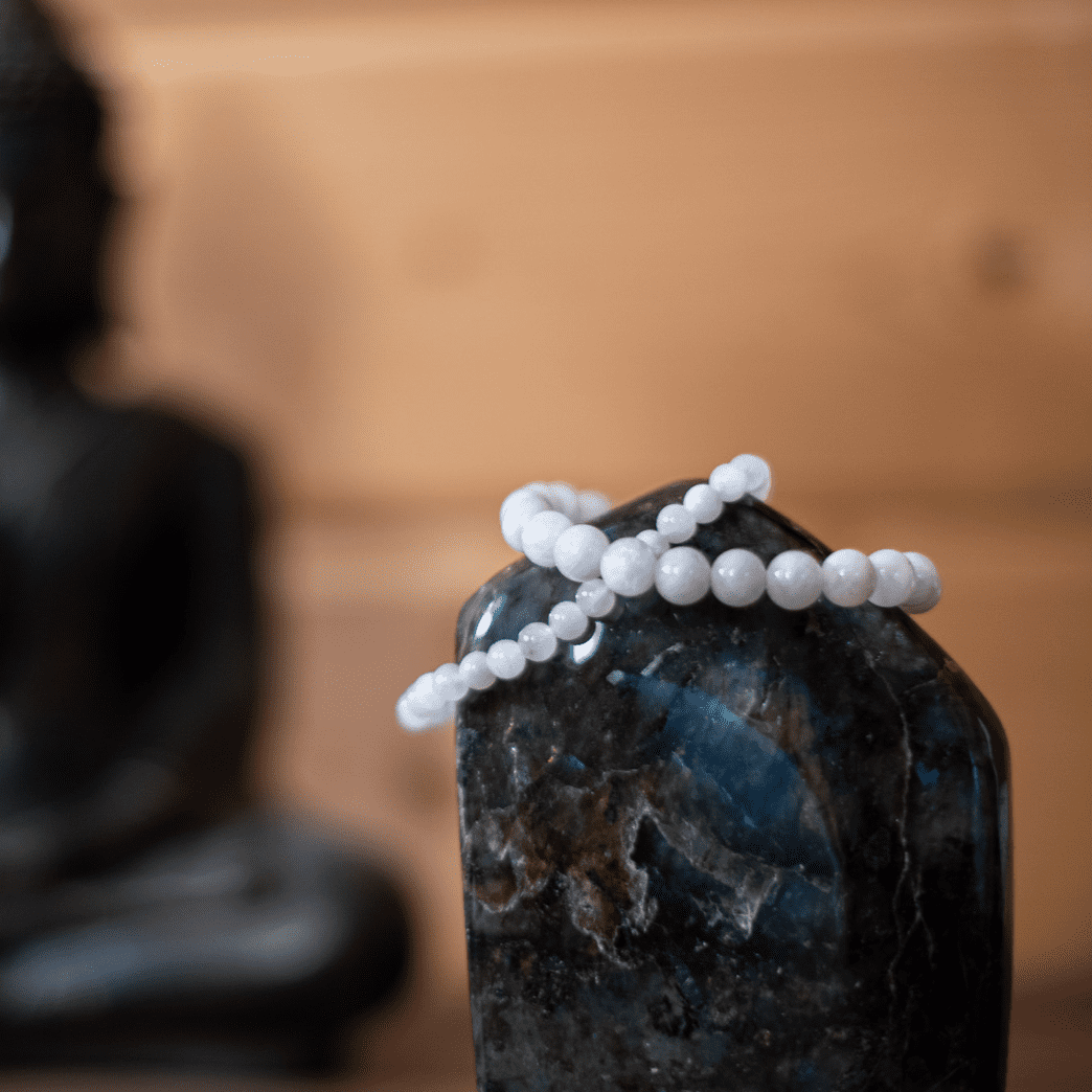 Bracelet Pierre de lune blanche - Pierre naturelle de lithothérapie - Chantal Vereyen