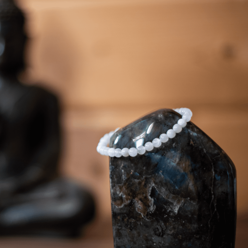 Bracelet Pierre de lune blanche - Pierre naturelle de lithothérapie - Chantal Vereyen