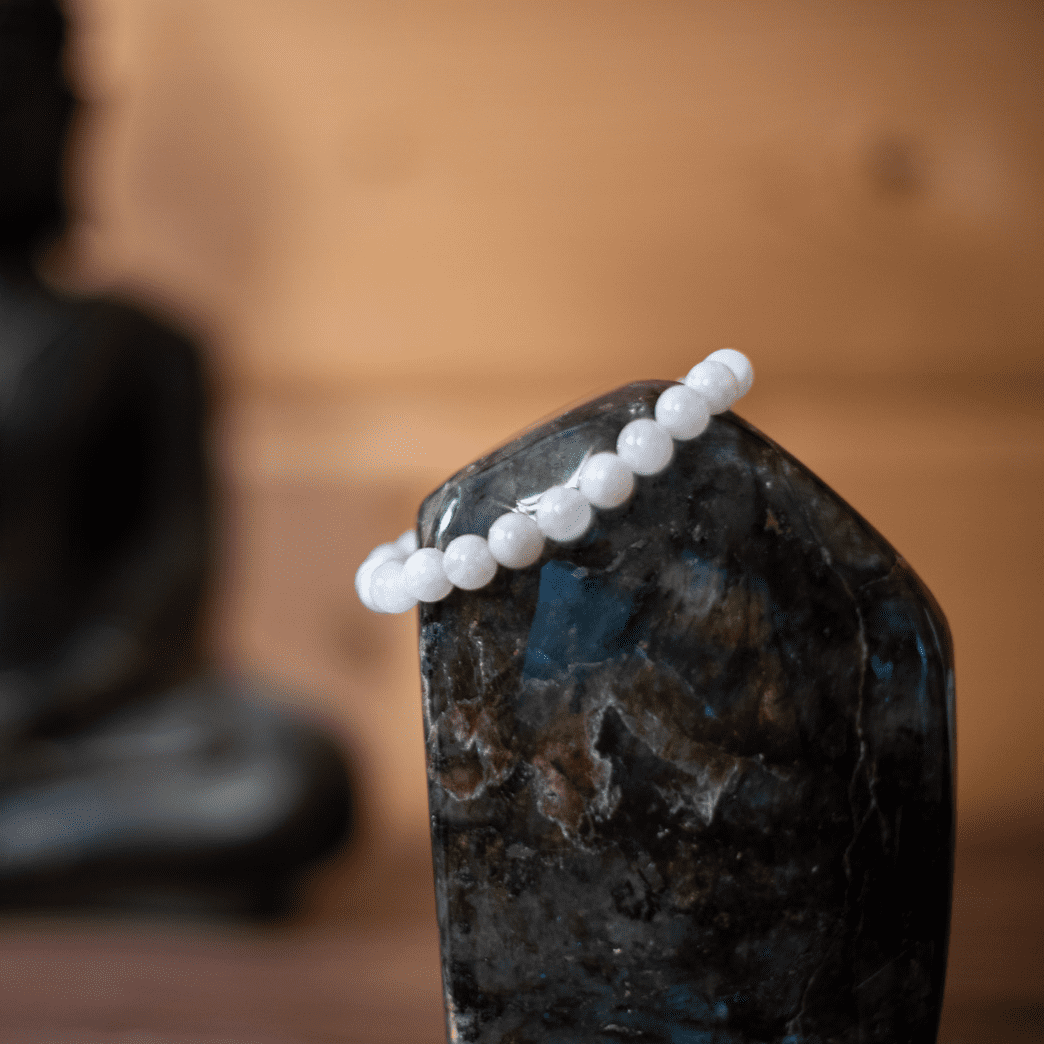 Bracelet Pierre de lune blanche - Pierre naturelle de lithothérapie - Chantal Vereyen