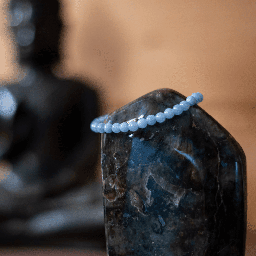 Bracelet Angélite - Pierre naturelle de lithothérapie - Chantal Vereyen