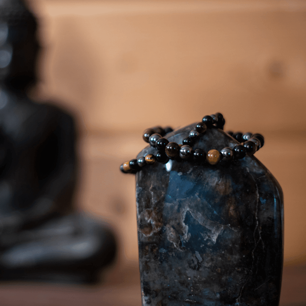 Bracelet Obsidienne, Hématite et Oeil de Tigre - Pierre naturelle de lithothérapie - Chantal Vereyen