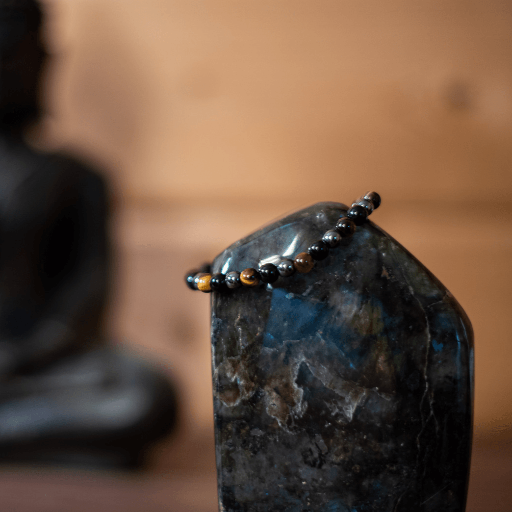 Bracelet Obsidienne, Hématite et Oeil de Tigre - Pierre naturelle de lithothérapie - Chantal Vereyen