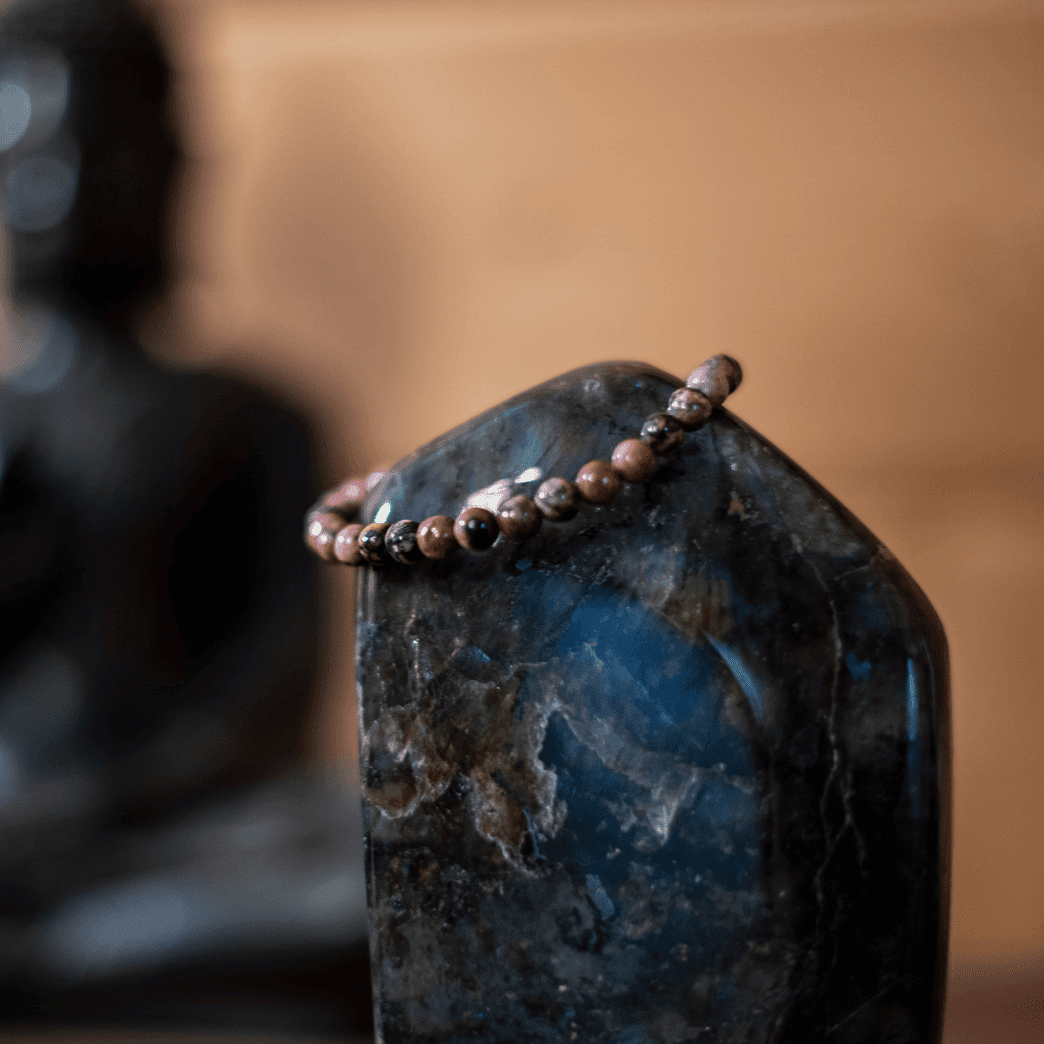 Bracelet Rhodonite - Pierre naturelle de lithothérapie - Chantal Vereyen