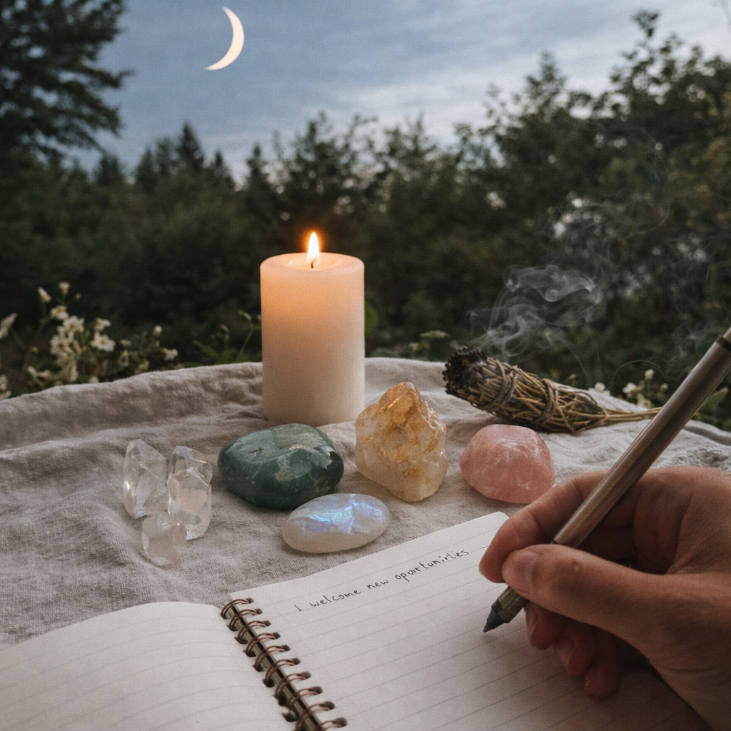 Les rituels de nouvelle lune avec les pierres | Lithothérapie & intentions