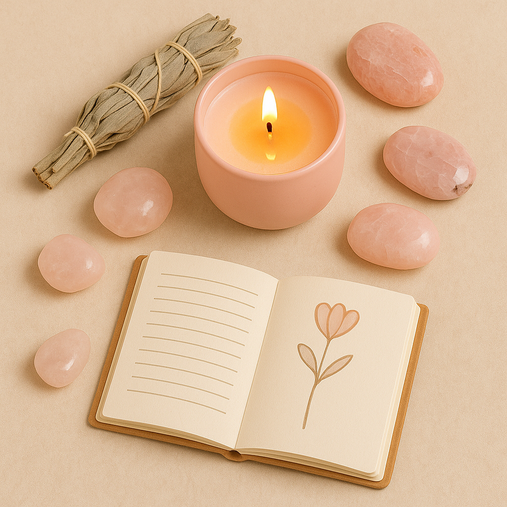 Créer un rituel d’amour-propre avec les bougies et les pierres | Lithothérapie & bien-être