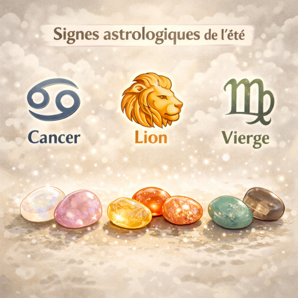 Les signes astrologiques d’été et leurs pierres associées