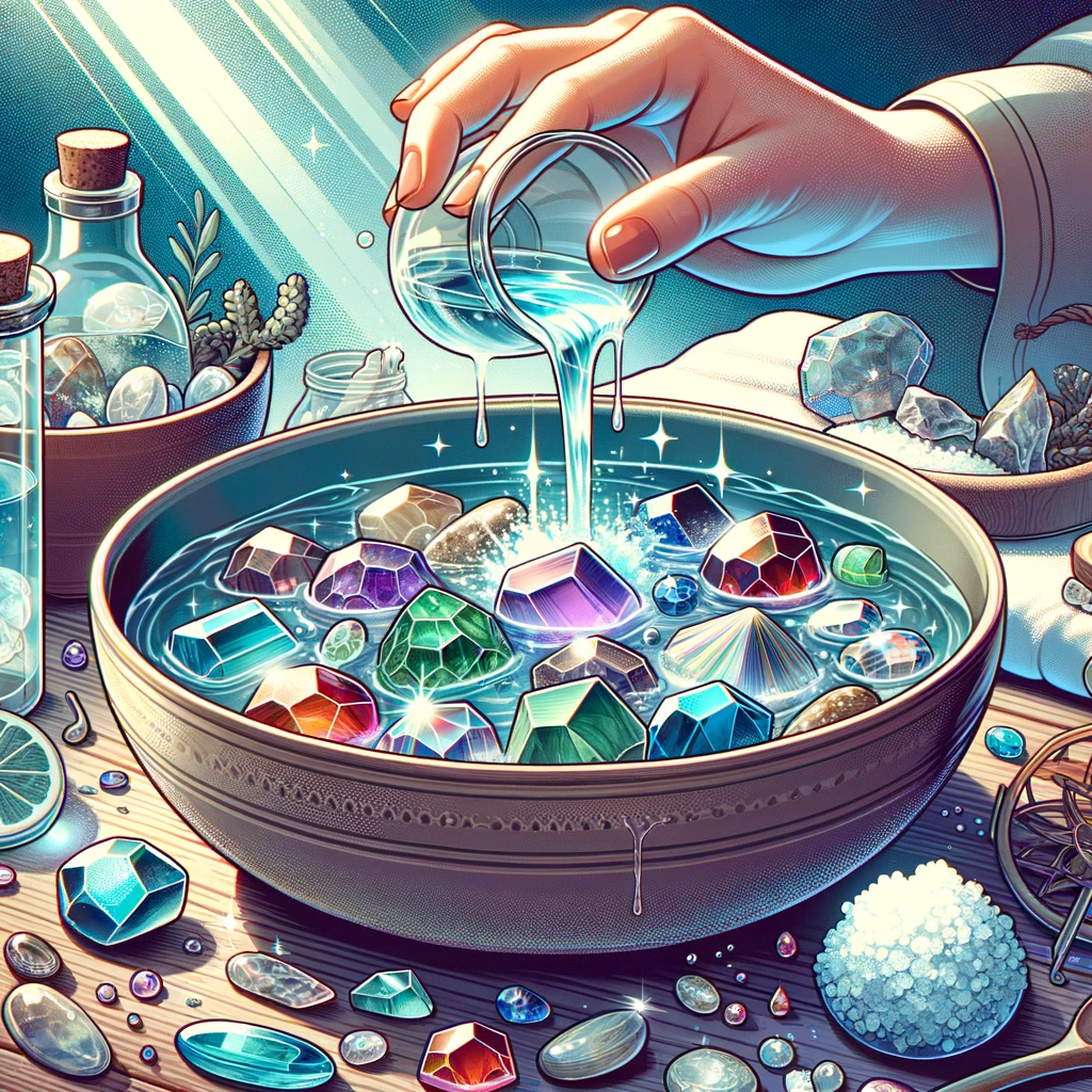 Purification par l'Élément Purificateur : L'Art de Nettoyer les Pierres avec l'Eau Claire et Salée